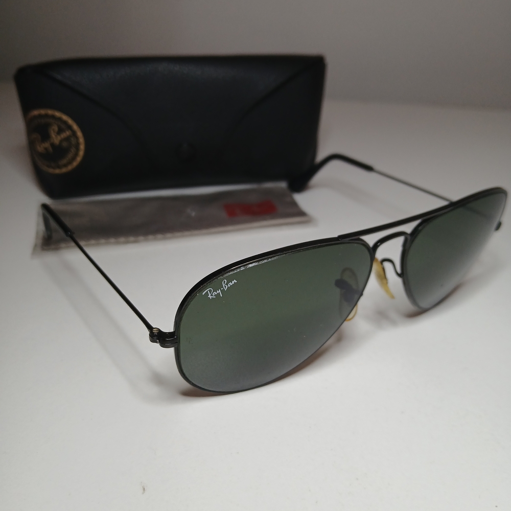 Ray-Ban Black Lens Aviator Sunglasses with Black Frame